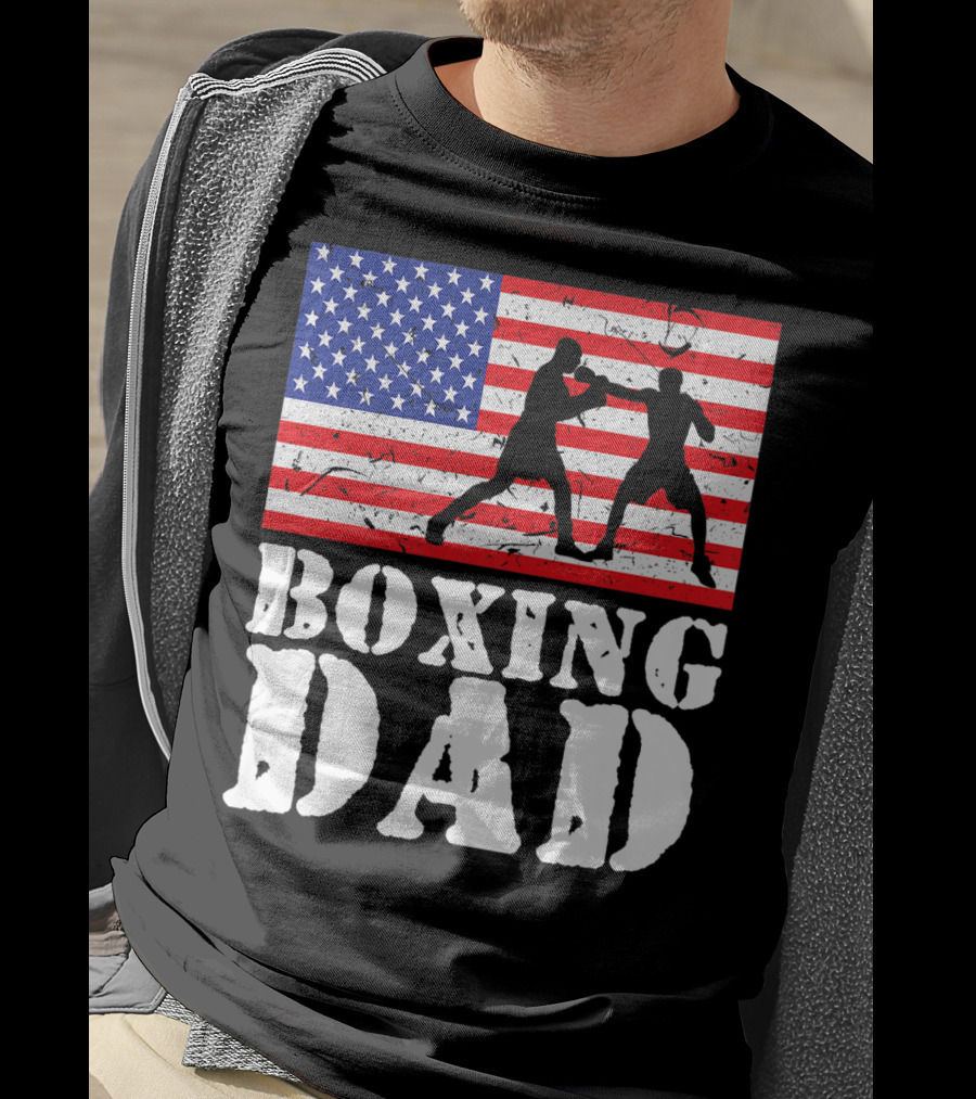American Flag Boxing Dad T-Shirt
