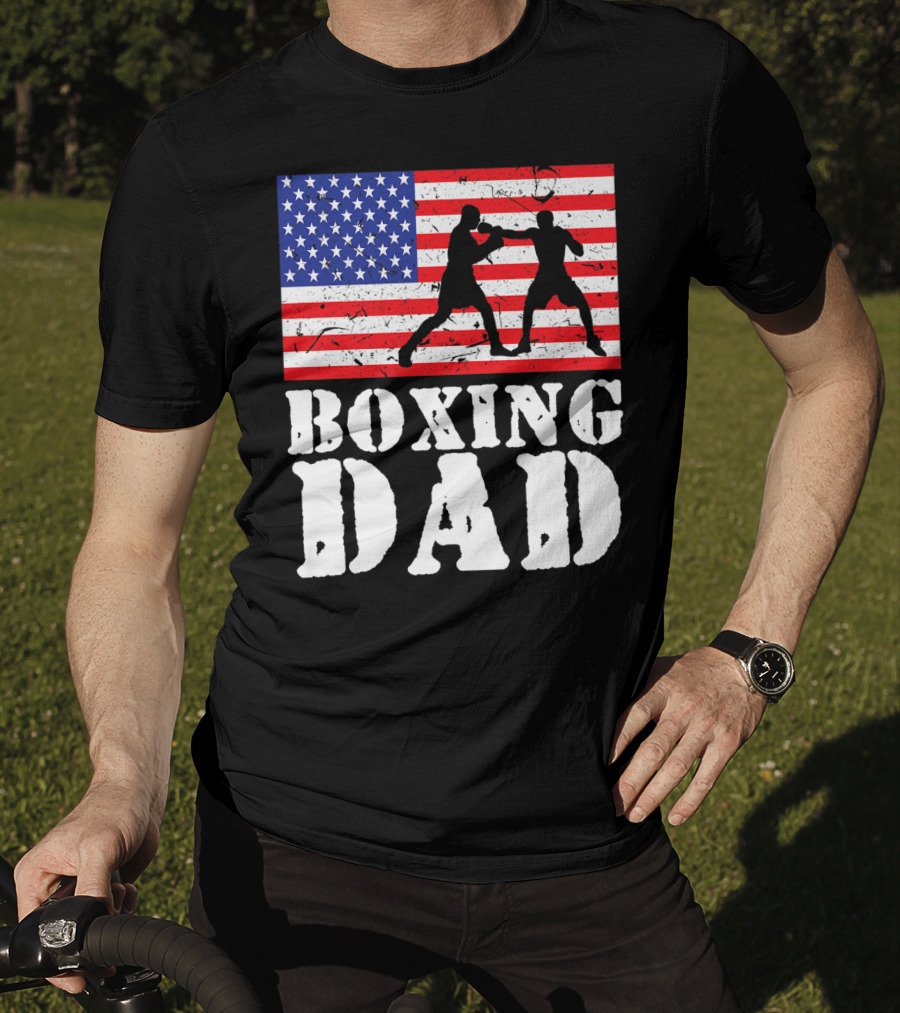 American Flag Boxing Dad T-Shirt
