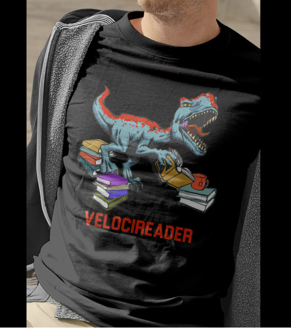 Velocireader Velociraptor Surrounded By Books And Coffee Mug T-Shirt