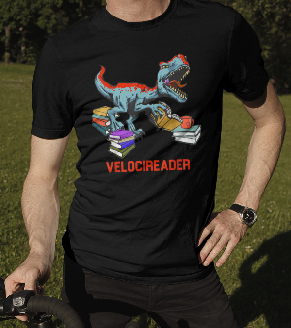 Velocireader Velociraptor Surrounded By Books And Coffee Mug T-Shirt