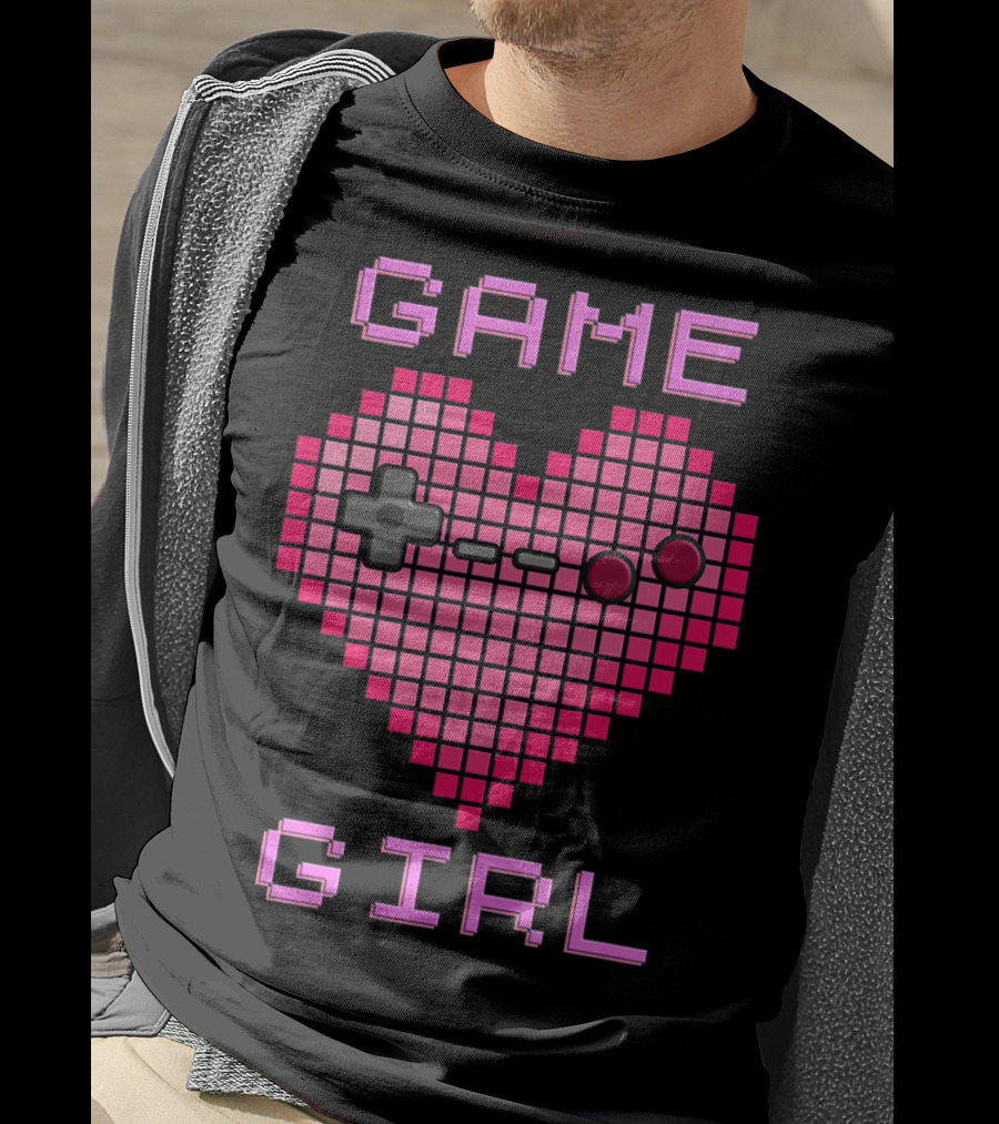 Game Girl Pixel Heart T-Shirt