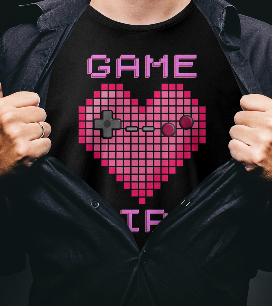 Game Girl Pixel Heart T-Shirt