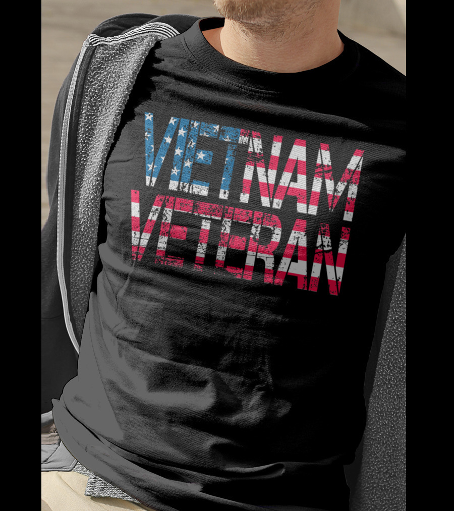Vietnam Veteran Vintage US Flag Old Glory T-Shirt