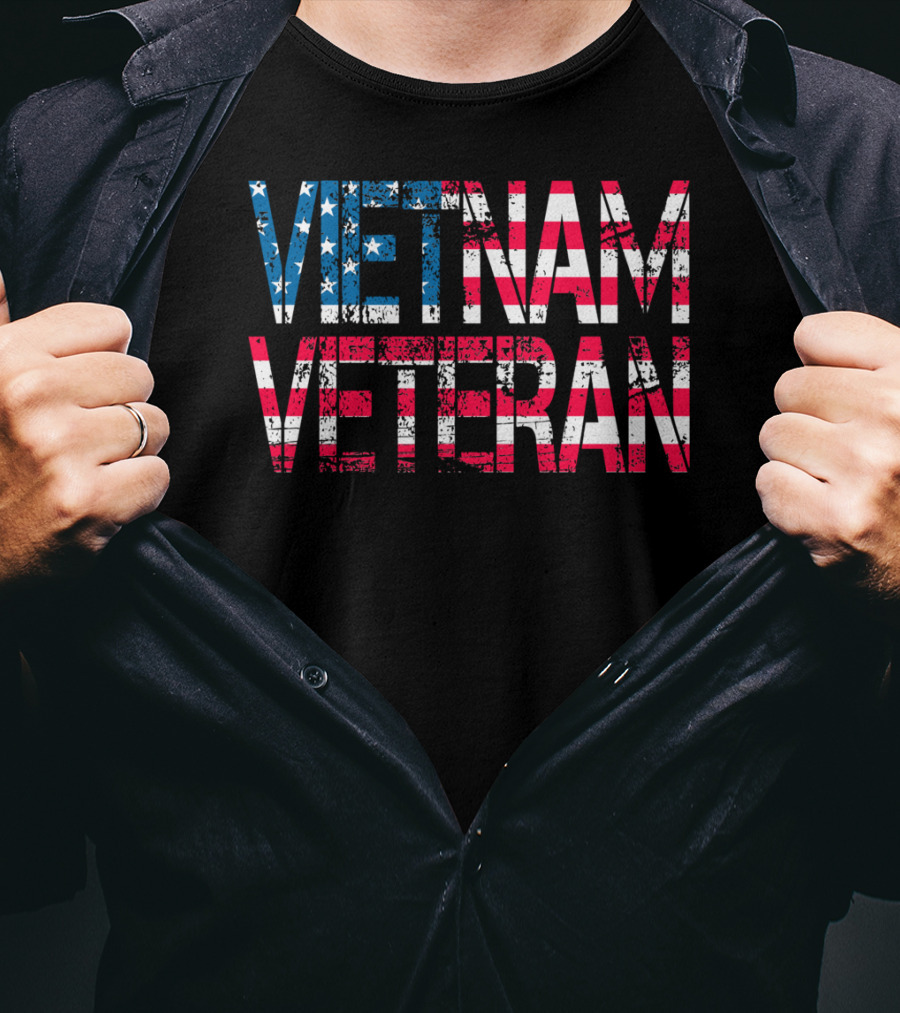 Vietnam Veteran Vintage US Flag Old Glory T-Shirt