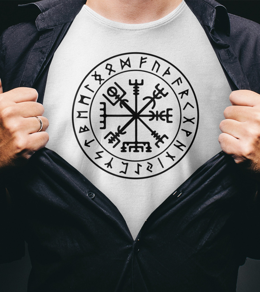 Viking Compass Vegvisir Rune Circle Vikings Nordic T-Shirt
