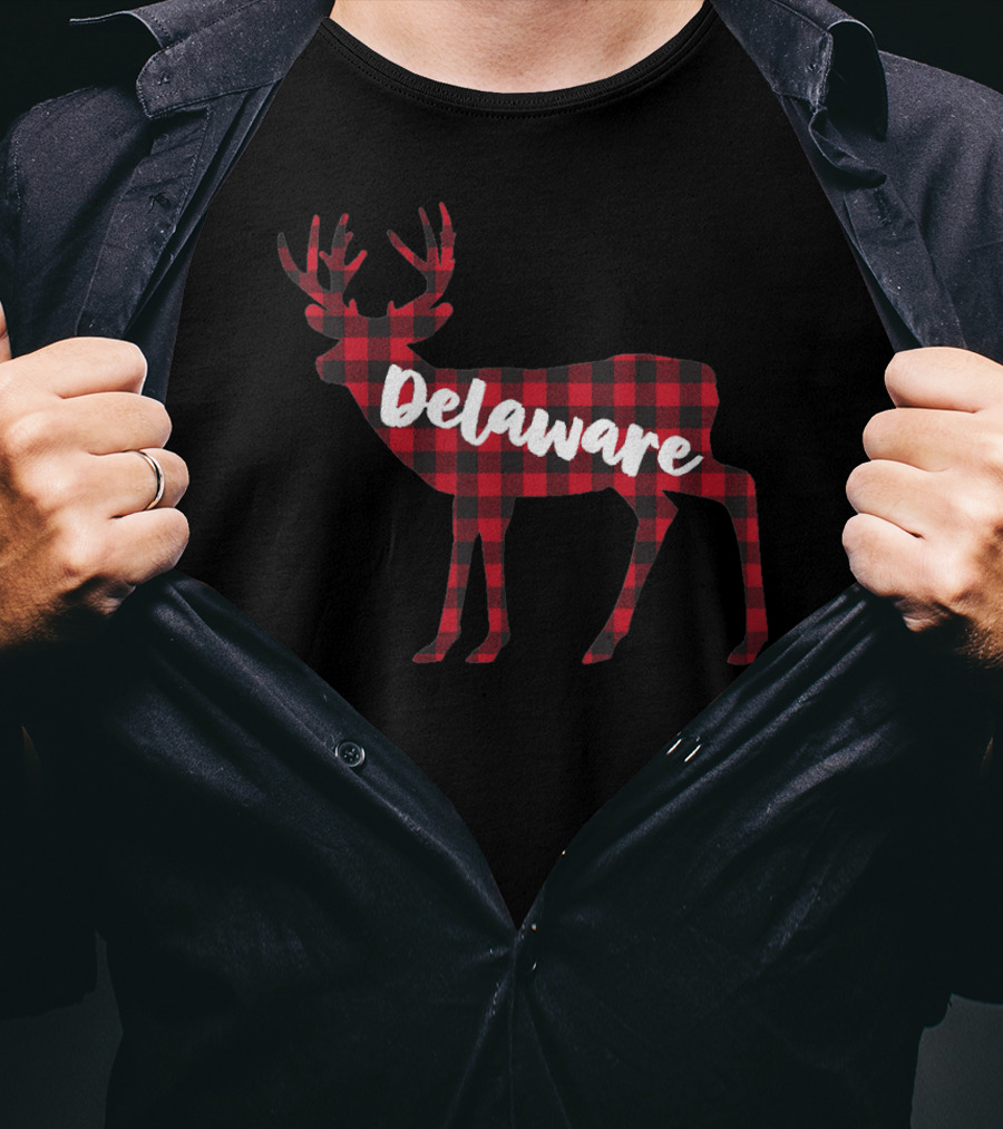 Delaware Buffalo Plaid Deer T-Shirt