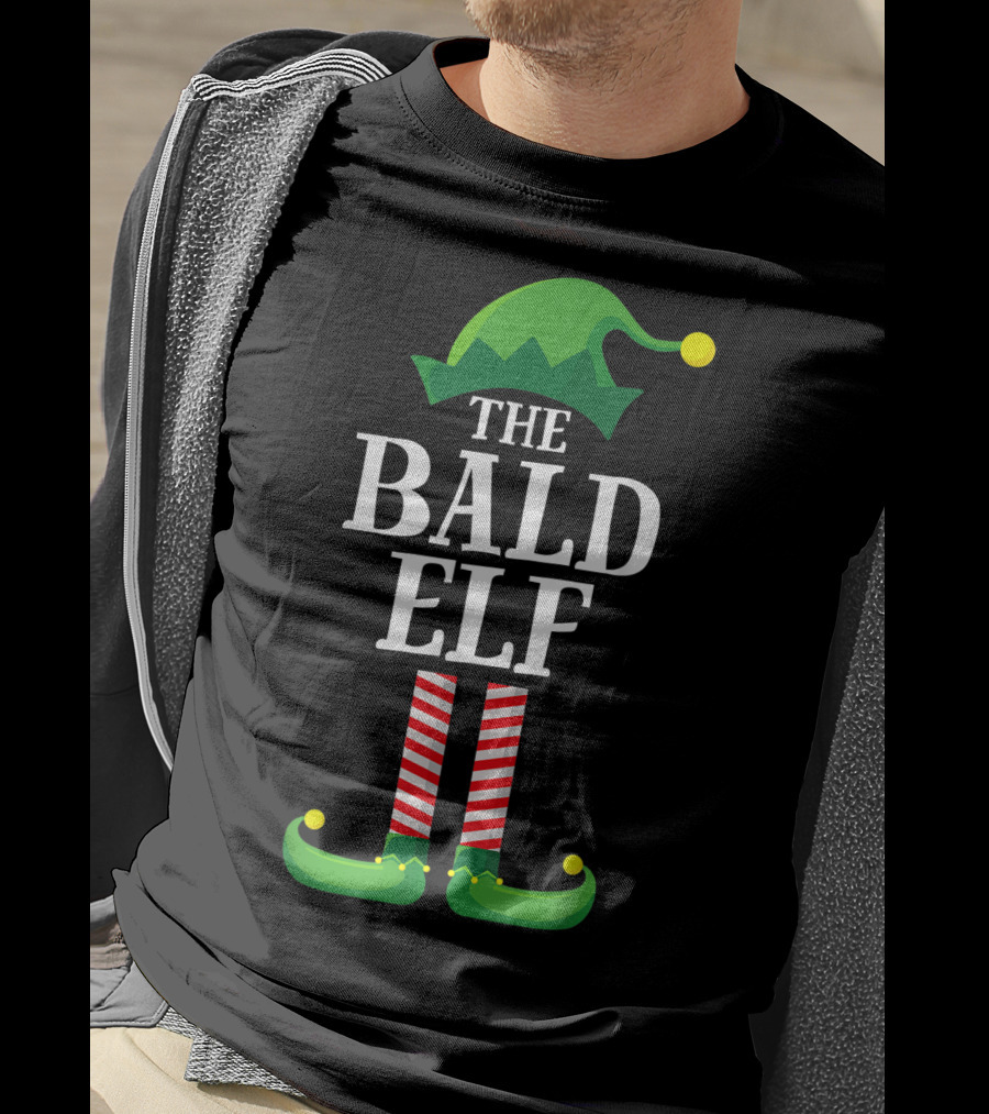 The Bald Elf Matching Family Christmas Party T-Shirt