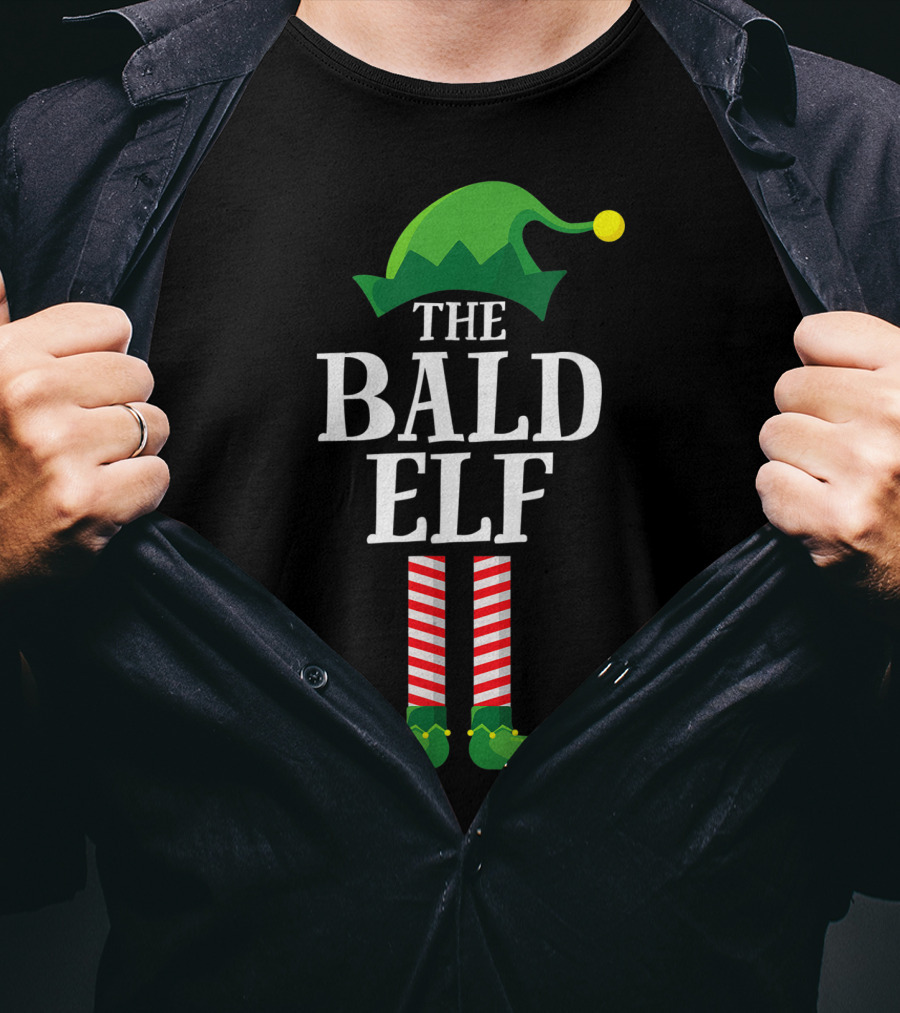The Bald Elf Matching Family Christmas Party T-Shirt