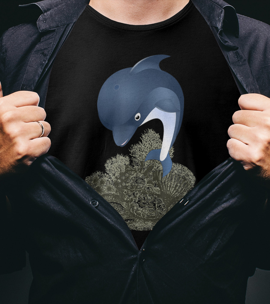 Blue Dolphin Sea Panda Activist Coral T-Shirt