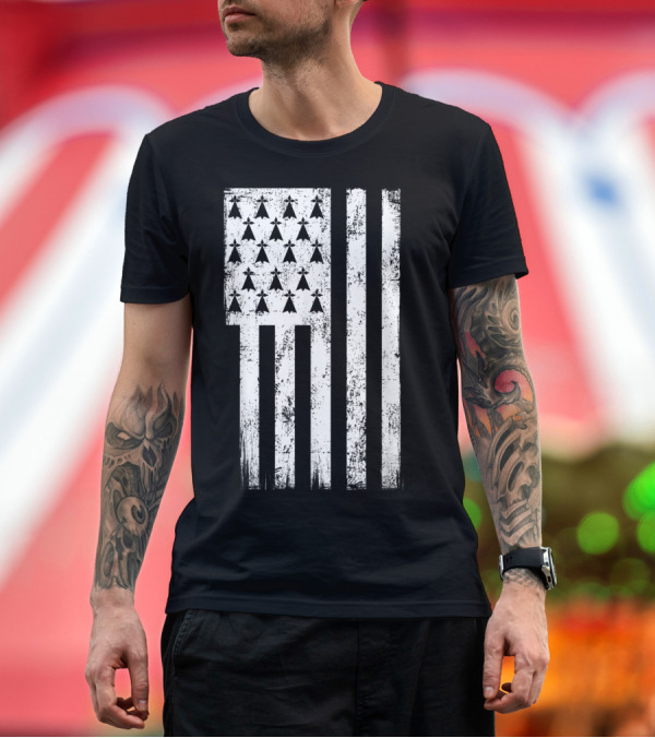 Premium T-Shirt: Bretagne Flag Distressed Bretagne Region Of France T-Shirt Bretagne Flag Distressed Bretagne Region Of France T-Shirt