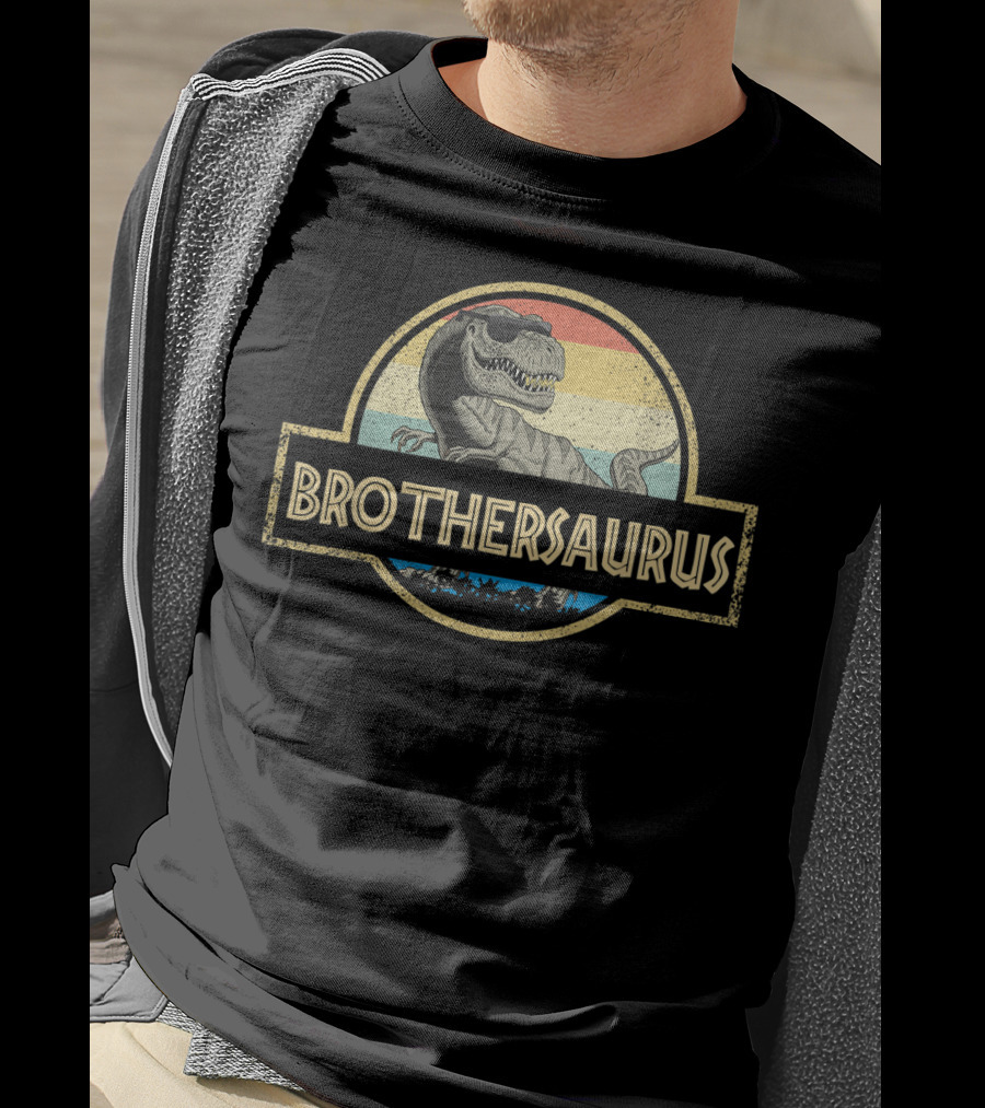 Brothersaurus Retro T-Rex Dinosaur T-Shirt