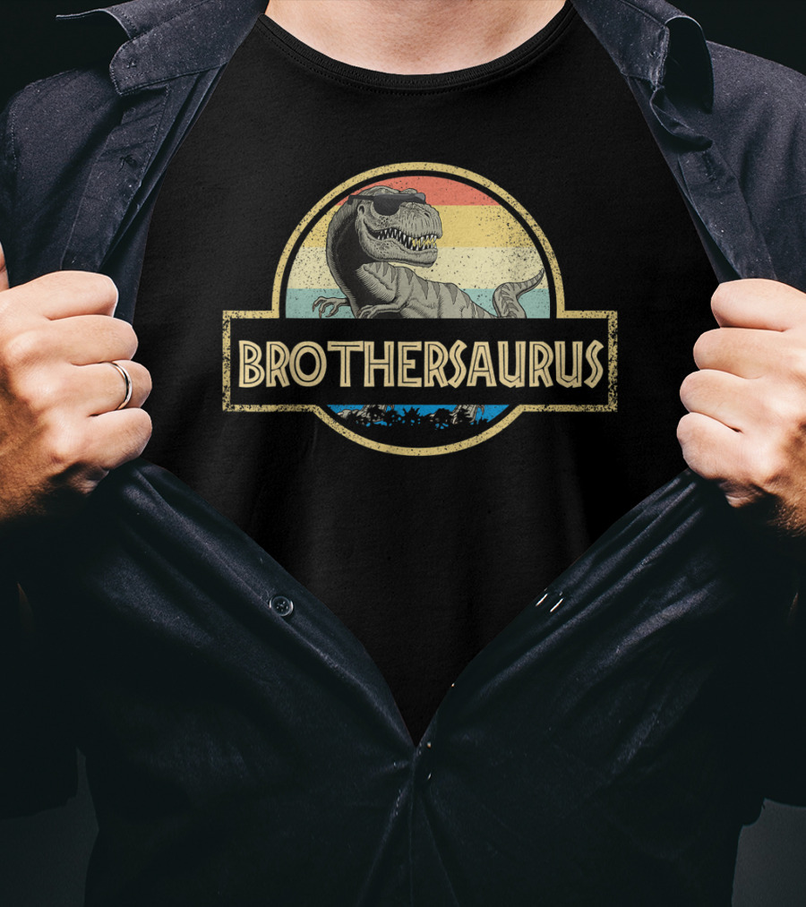 Brothersaurus Retro T-Rex Dinosaur T-Shirt