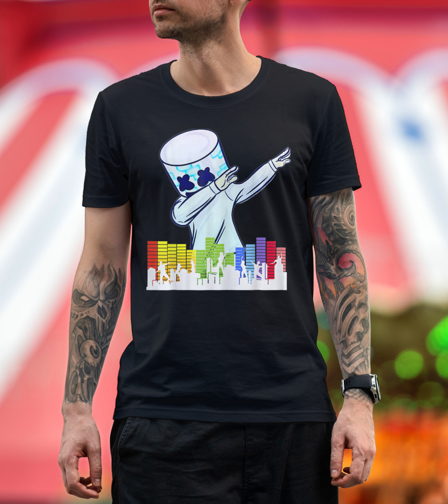 Buy All I Want For Christmas Is Marshmallow with Dancing DJ and Colorful Sound Bars T-Shirt
