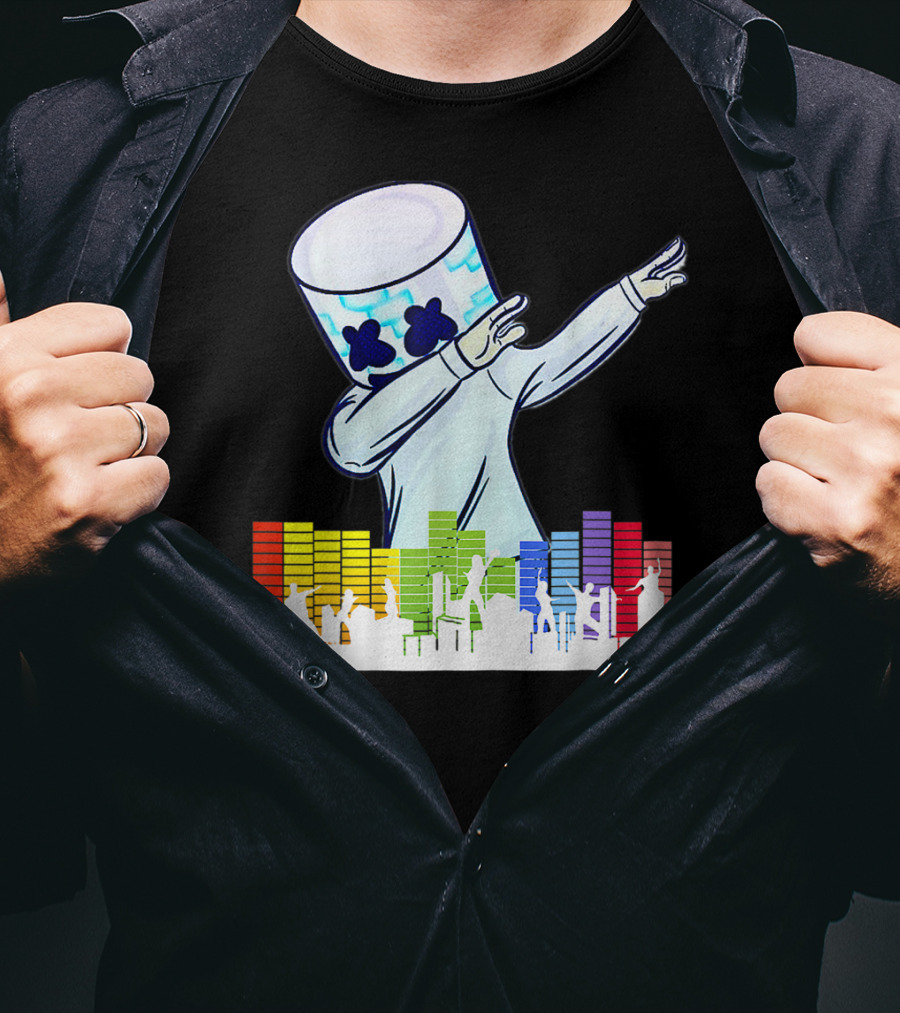 Buy All I Want For Christmas Is Marshmallow With Dancing DJ And Colorful Sound Bars T-Shirt