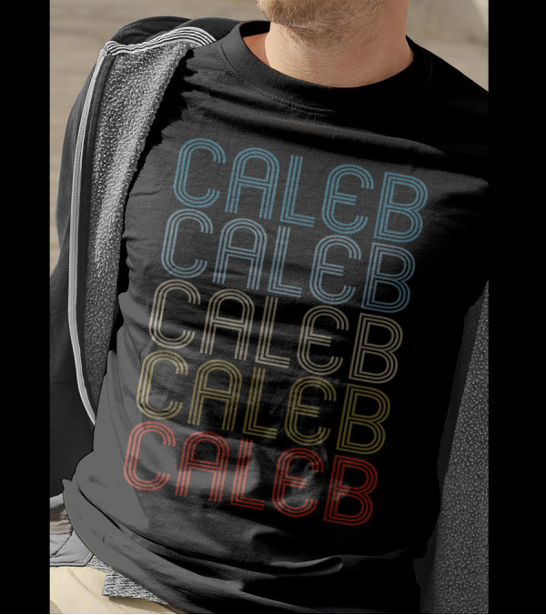 Caleb Bold Multicolor Repeated Name T-Shirt