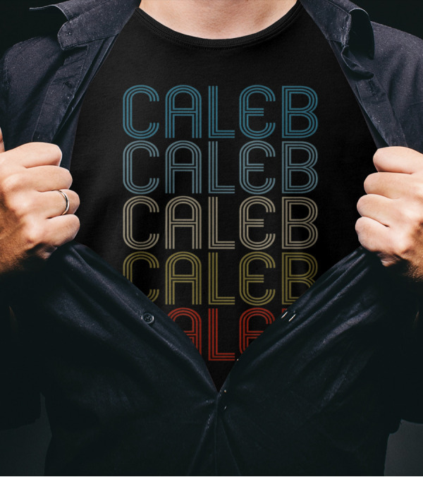 Caleb Bold Multicolor Repeated Name T-Shirt