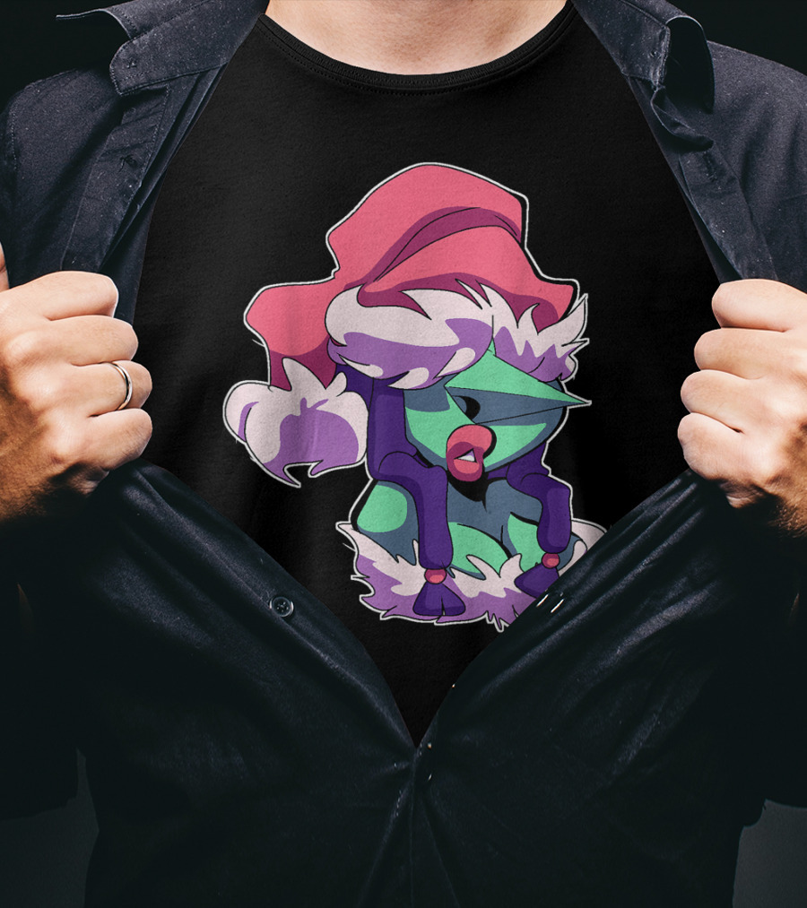 Christmas Is Coming Character In Festive Purple Santa T-Shirt