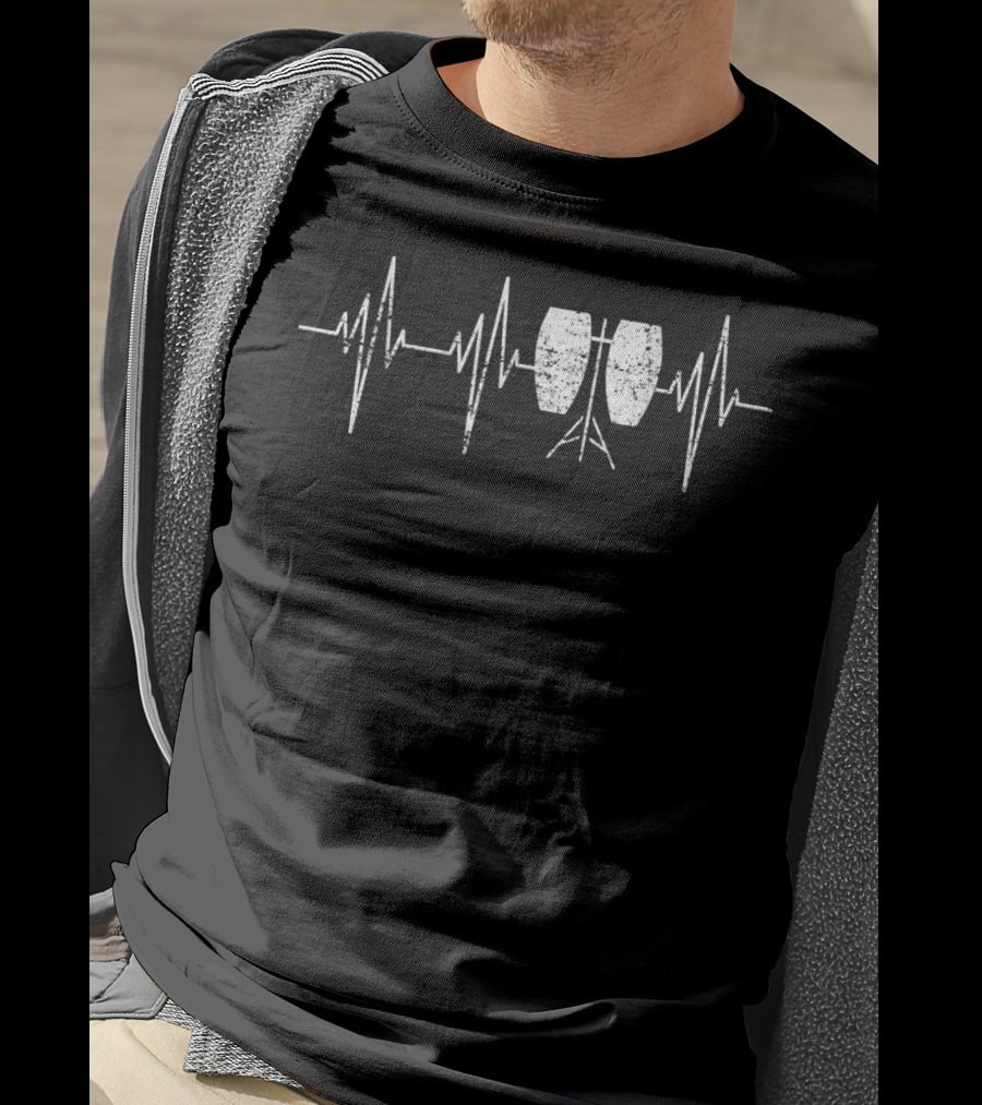 Conga Drum Heartbeat Pulse EKG Rhythm T-Shirt