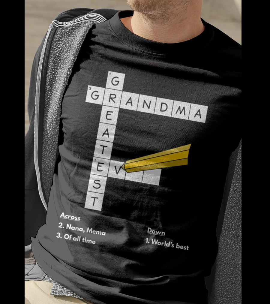 World's Best Crossword Puzzle Greatest Grandma Nana Mema Of All Time T-Shirt