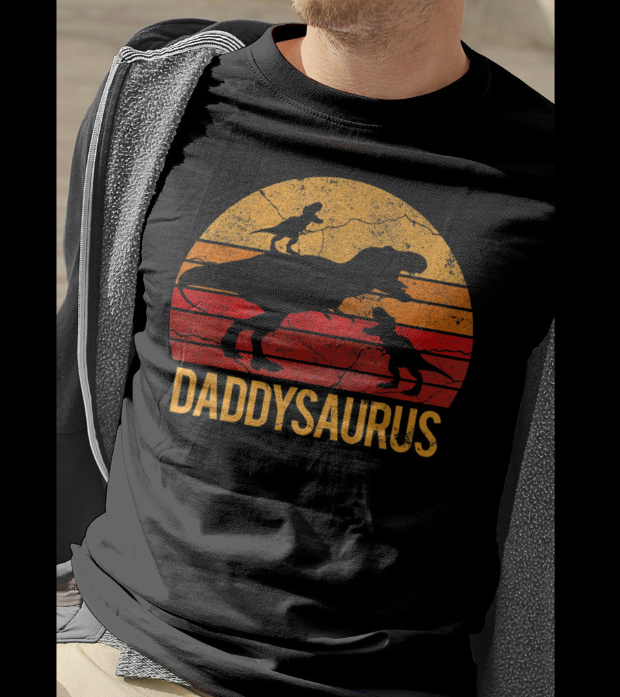 Daddysaurus Dinosaur Daddy Two 2 T-Shirt