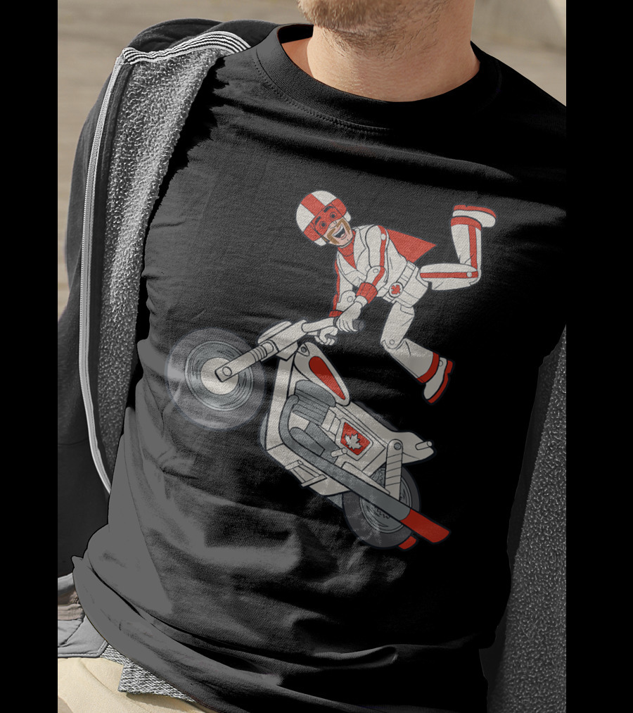 Disney Pixar Toy Story 4 Duke Caboom Canadian Motorcycle Stunt Rider T-Shirt