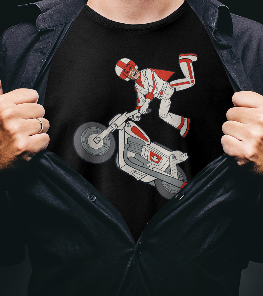 Disney Pixar Toy Story 4 Duke Caboom Canadian Motorcycle Stunt Rider T-Shirt