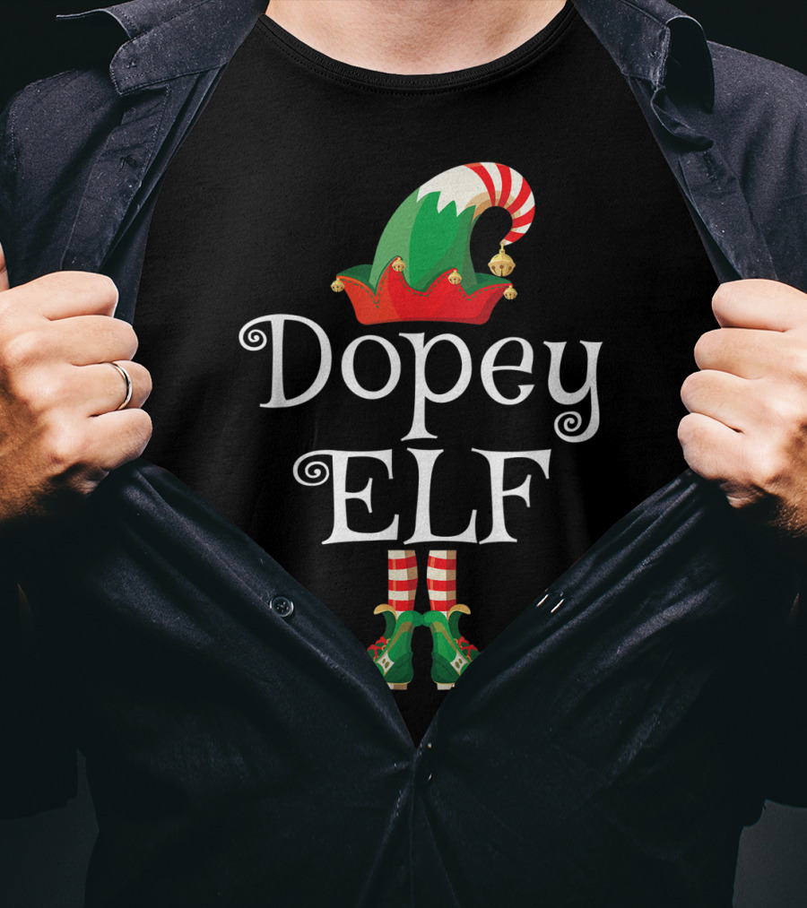 Dopey Elf Christmas Hat And Shoes T-Shirt