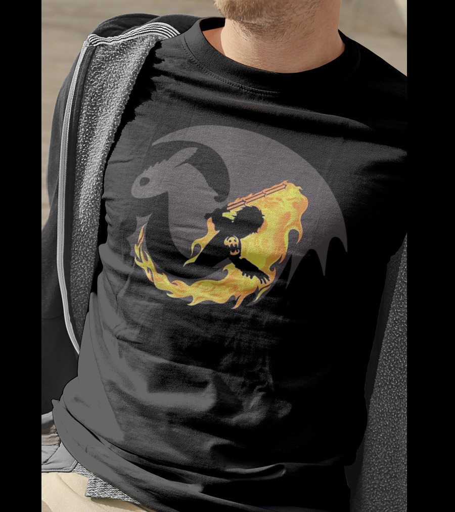 Funny Dragon How To Train Your Dragon With Flaming Rider T-Shirt