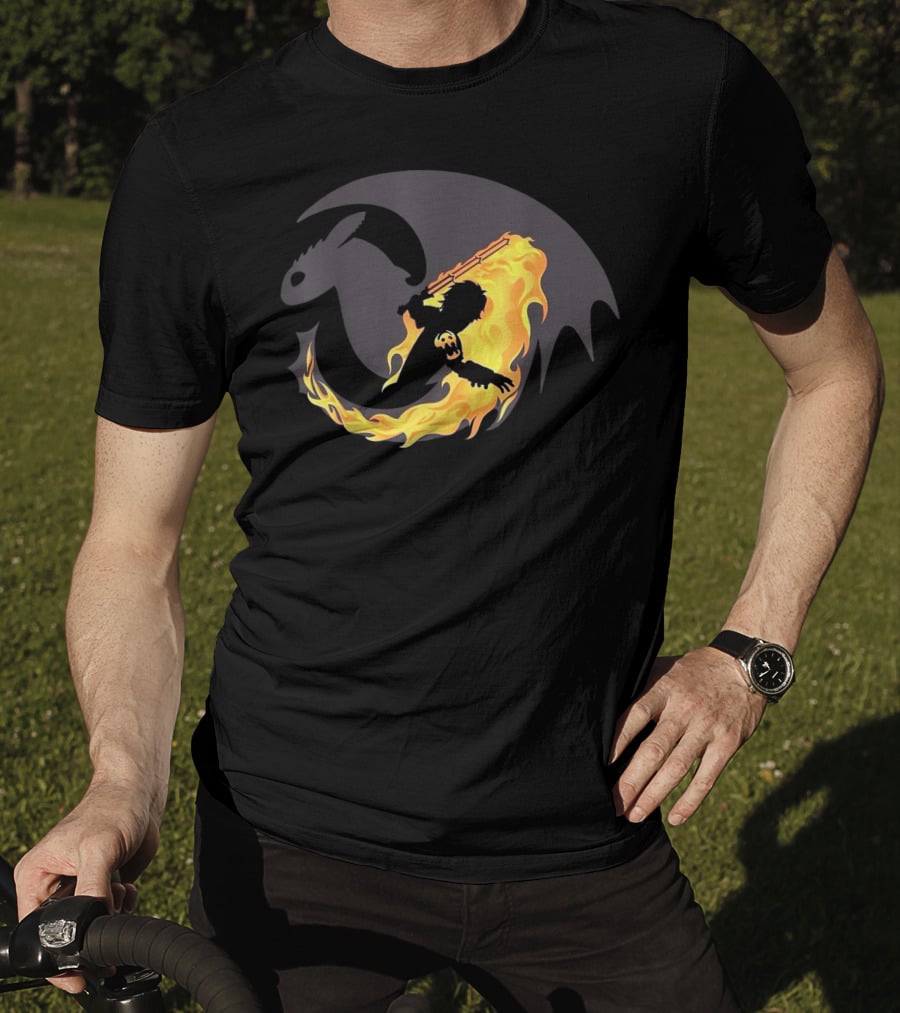 Funny Dragon How To Train Your Dragon With Flaming Rider T-Shirt