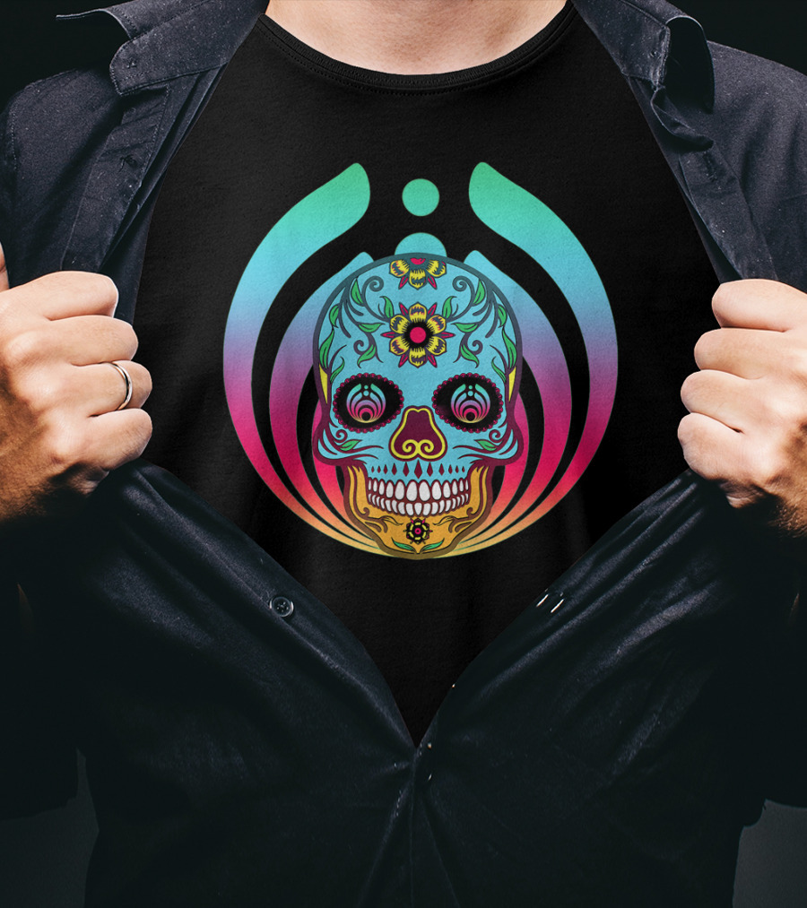 Bassnectar Edm Rave Clothes Bass Head Sugar Skull Bass Drop T-Shirt