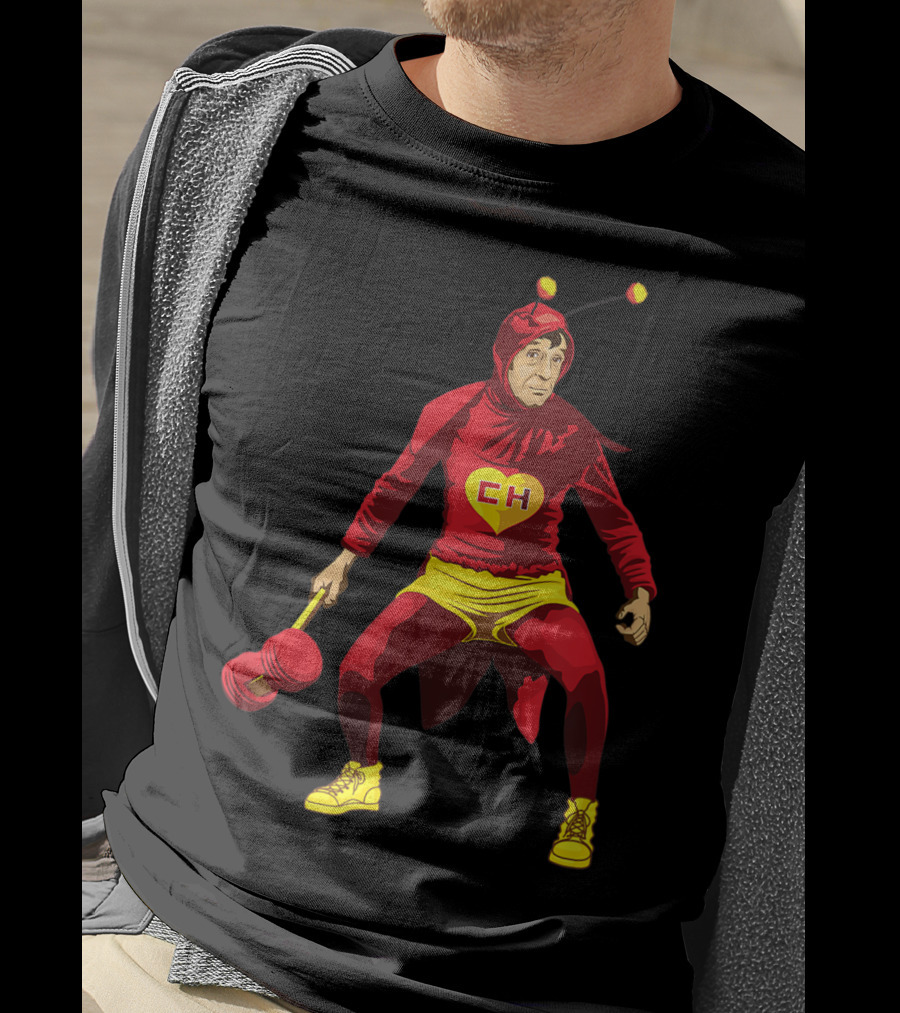 El Chapulin Colorado Costume With Mallet And Antennae T-Shirt