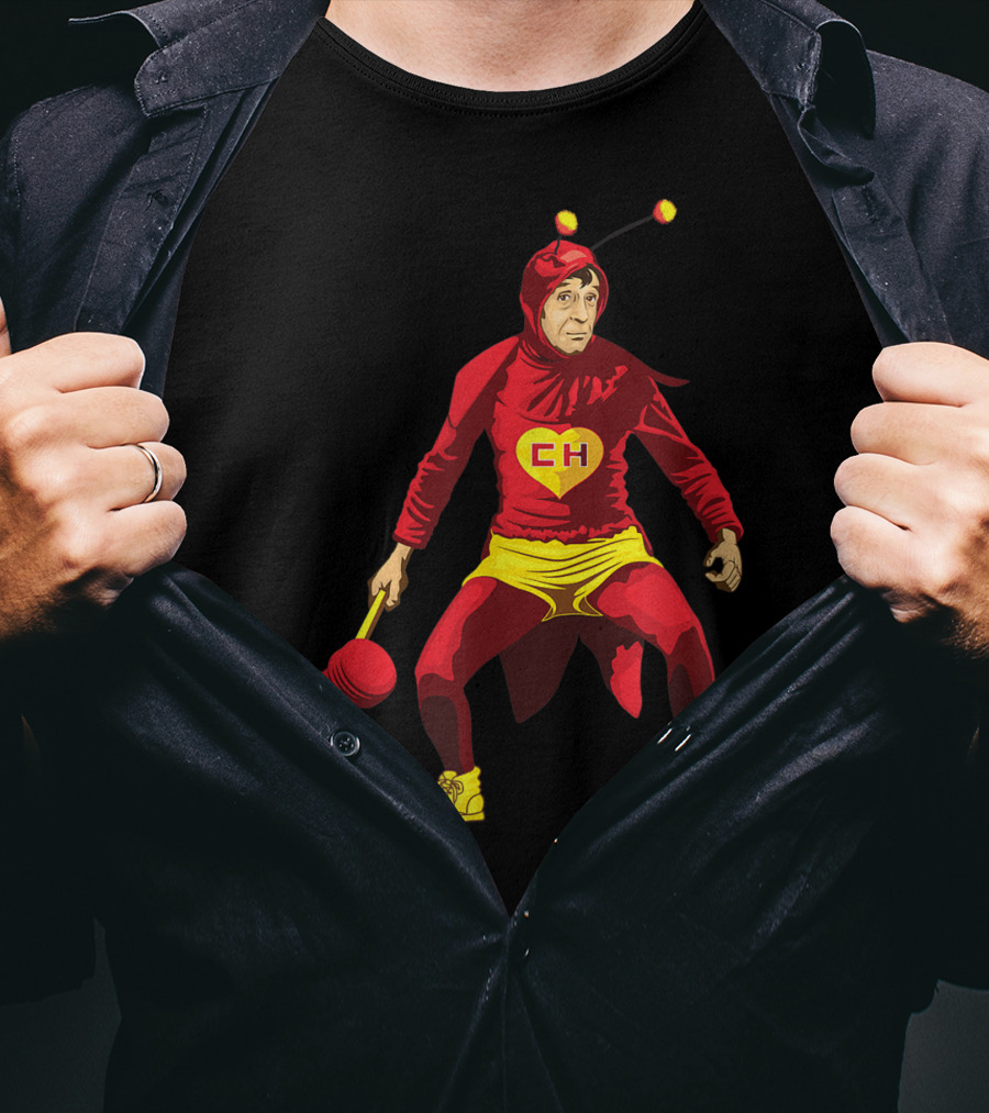 El Chapulin Colorado Costume With Mallet And Antennae T-Shirt