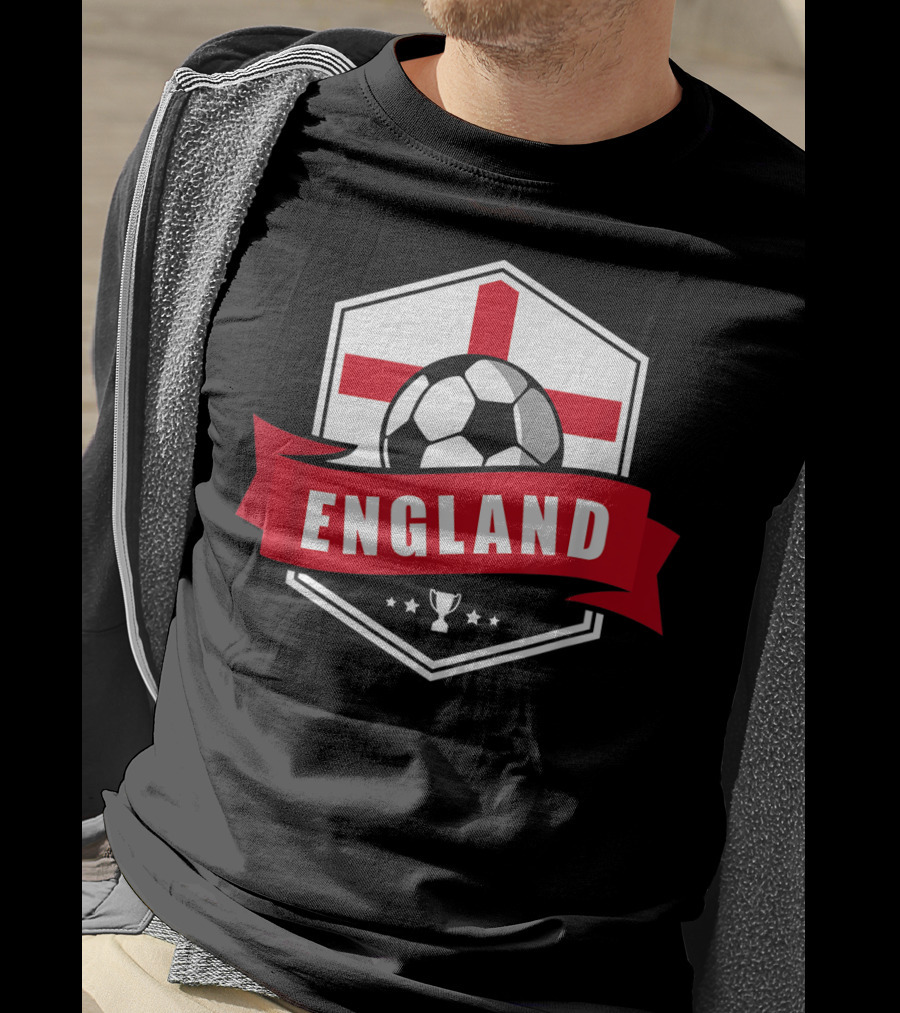 England Soccer Team Flag Ball Trophy Icon England T-Shirt