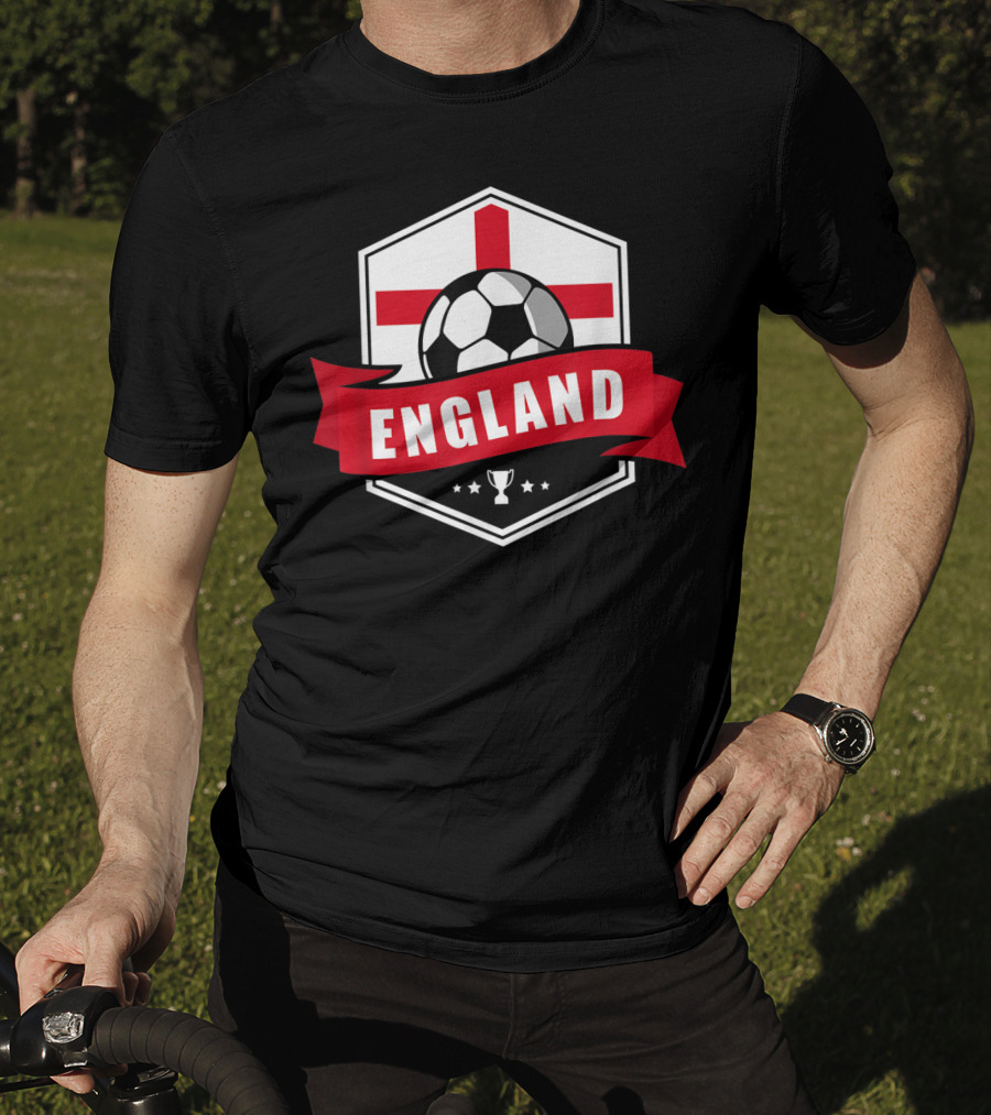 England Soccer Team Flag Ball Trophy Icon England T-Shirt