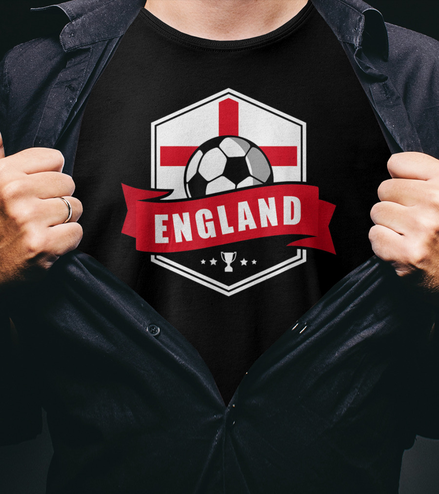 England Soccer Team Flag Ball Trophy Icon England T-Shirt