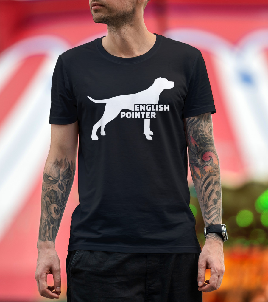 English Pointer Silhouette and Text T-Shirt