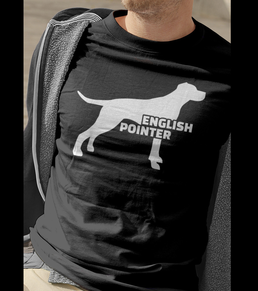 English Pointer Silhouette And Text T-Shirt