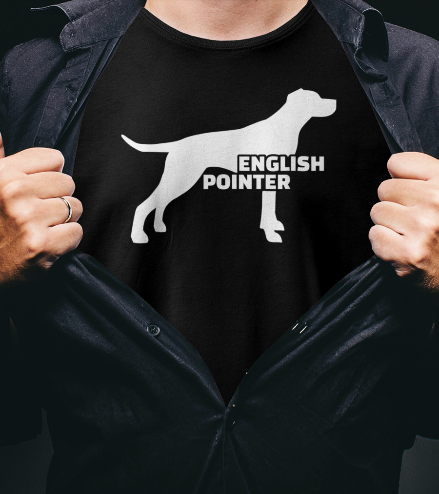 English Pointer Silhouette And Text T-Shirt