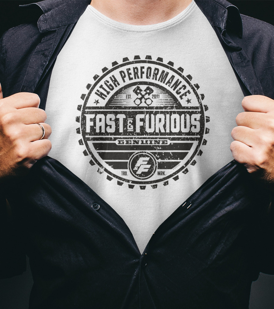 High Performance Fast Furious Engine Since 2001 Tire Work T-Shirt