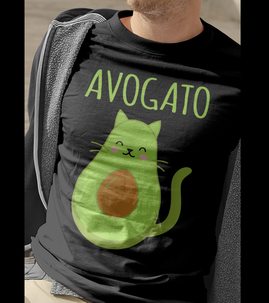 Avogato Funny Cat Avocado Kawaii T-Shirt