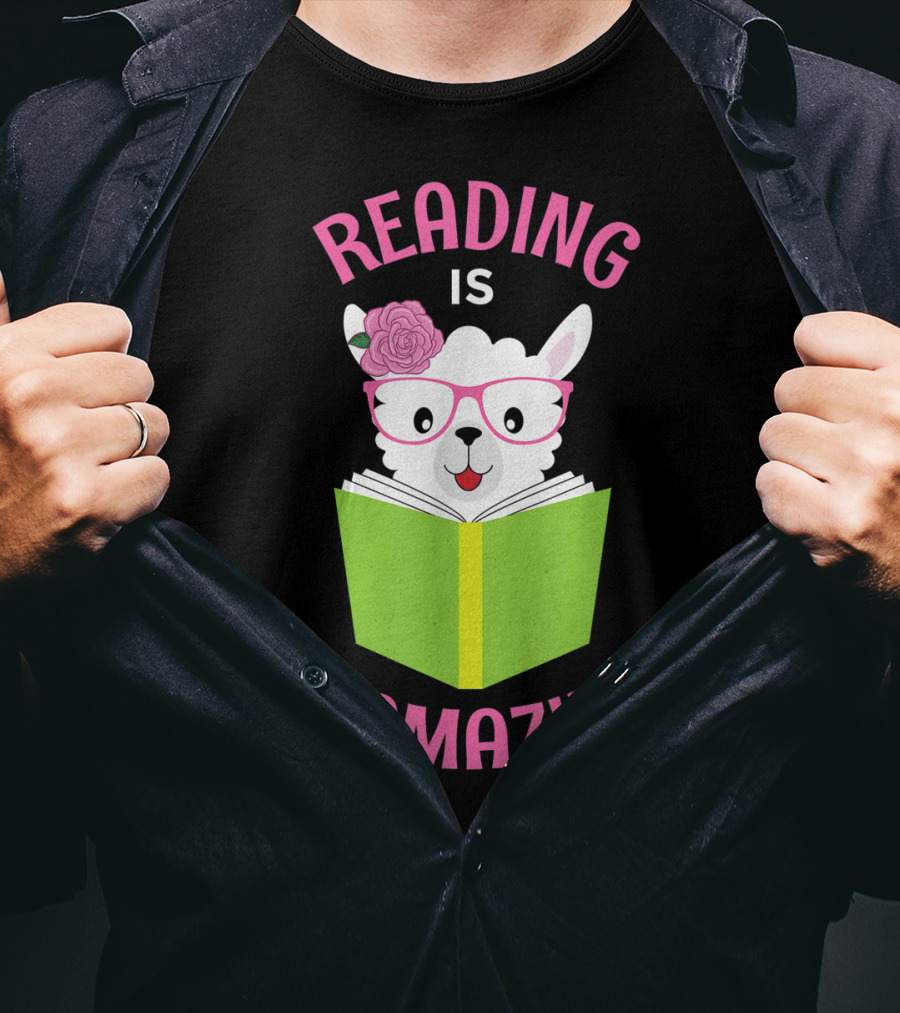 Reading Is Llamazing Funny Llama Librarian Read T-Shirt