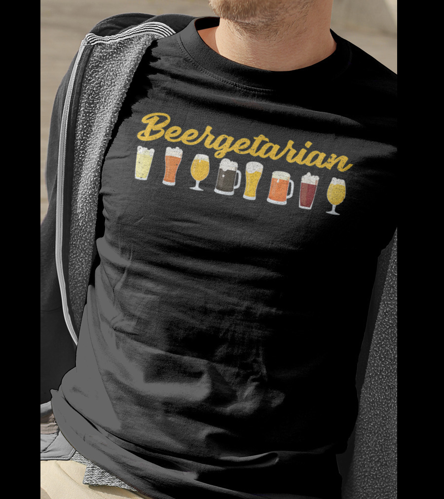 Beergetarian Beer Lover Funny Beer Brewing Beer Glasses T-Shirt