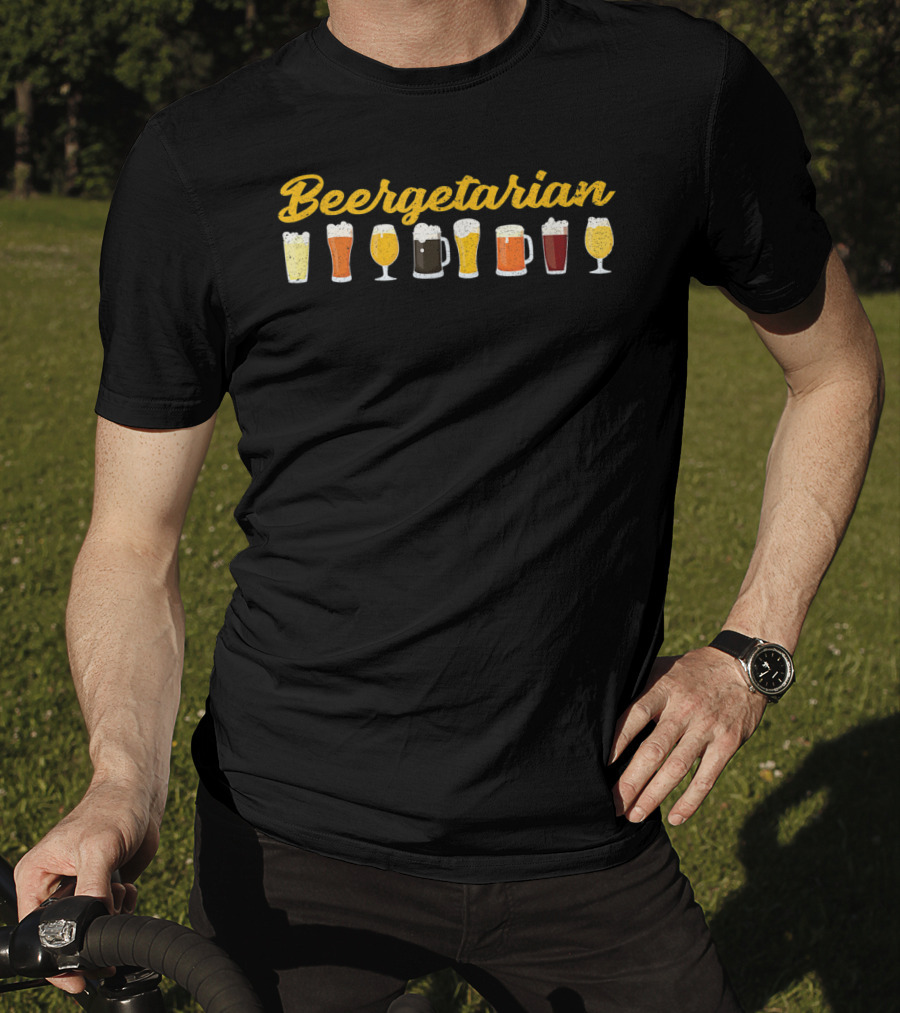 Beergetarian Beer Lover Funny Beer Brewing Beer Glasses T-Shirt