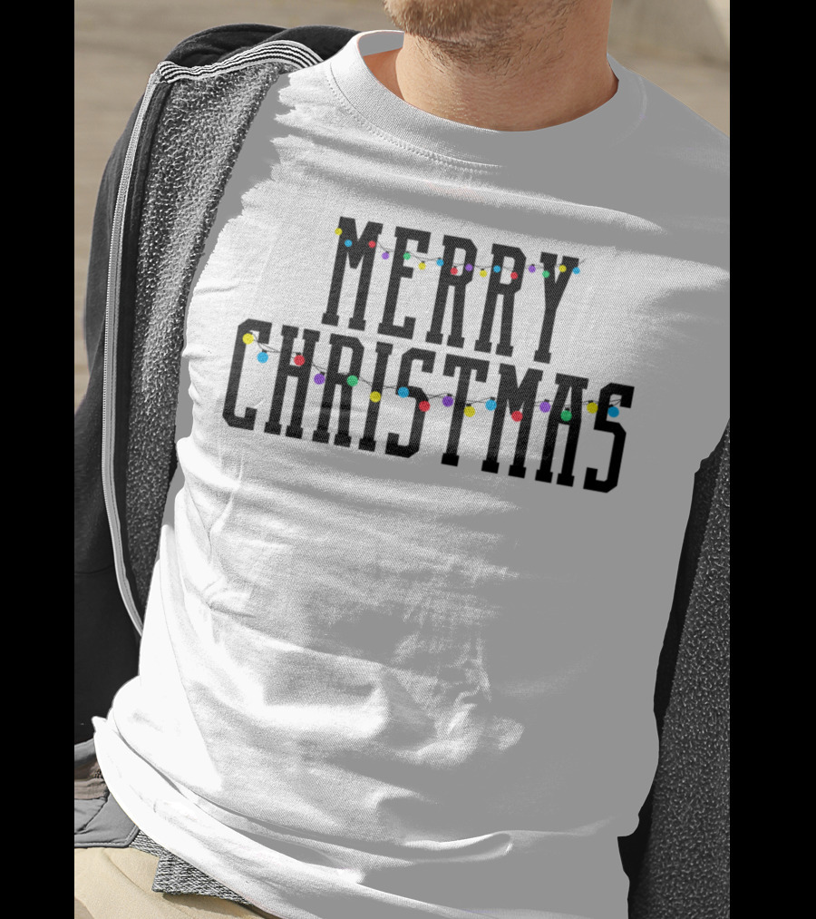 Merry Christmas Lights Festive Holiday Decor T-Shirt
