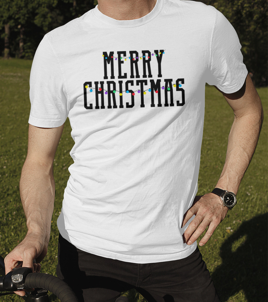 Merry Christmas Lights Festive Holiday Decor T-Shirt