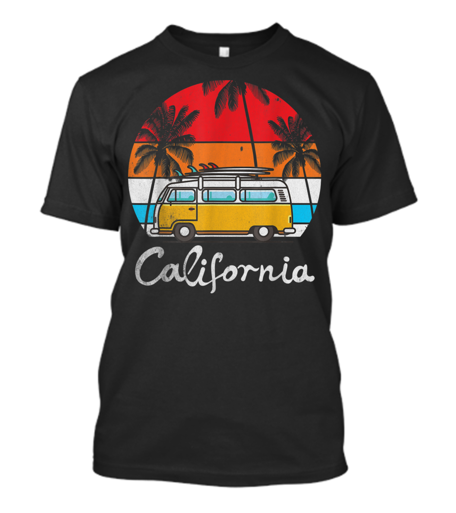 California Surf Van Vintage Sunset Retro T-Shirt