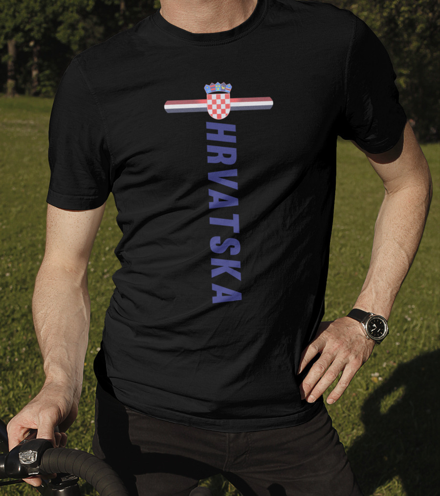 Hrvatska Croatian Flag Red White Blue Crest Sportsstyle T-Shirt