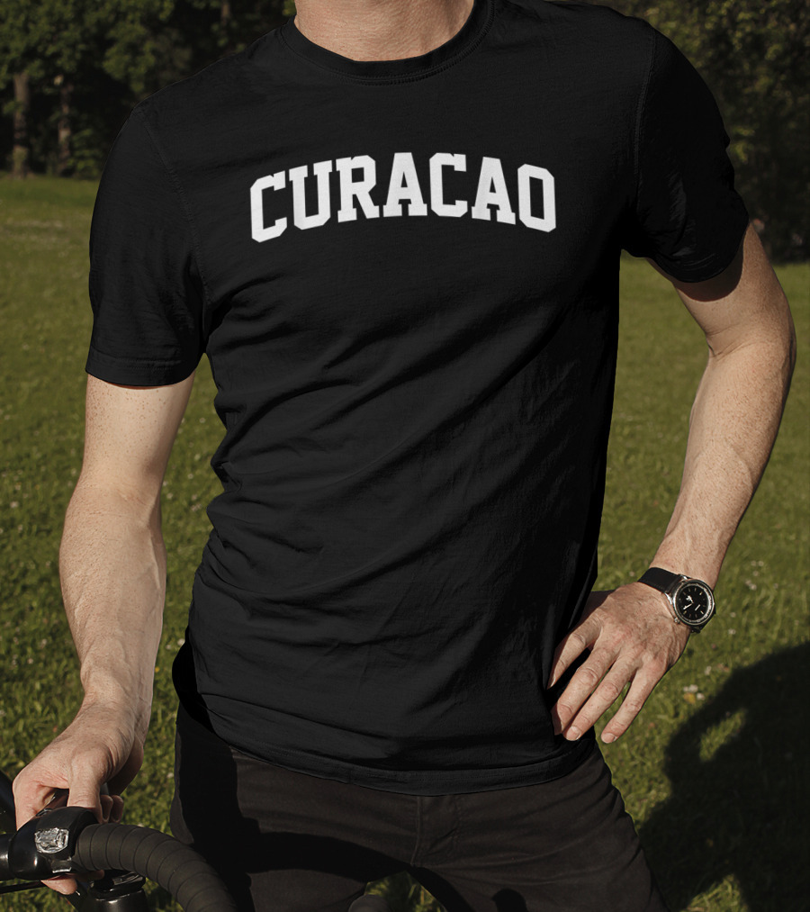 Curacao Vintage Sports Team Arch Text T-Shirt