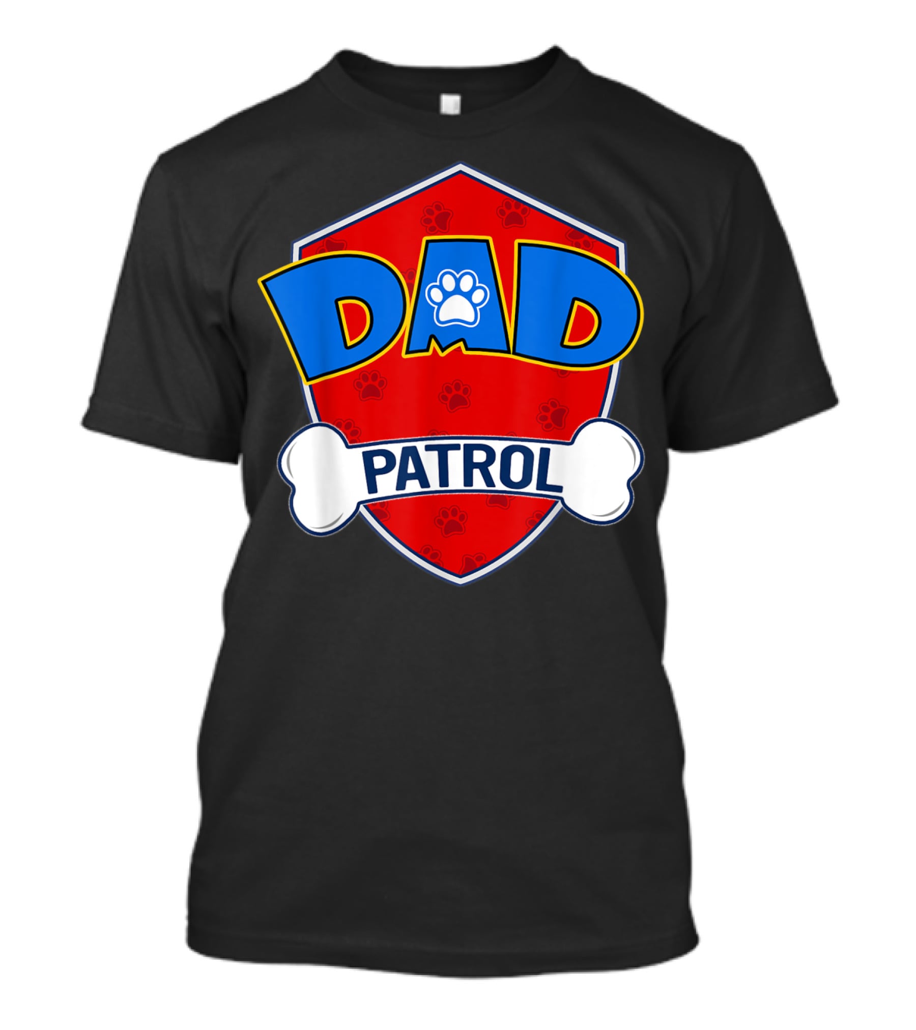 Dad Patrol Paw Print Shield T-Shirt