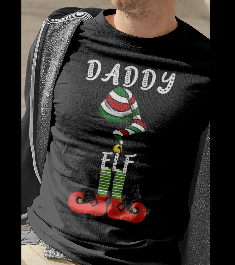Daddy Elf Festive Family Christmas Holiday Group T-Shirt